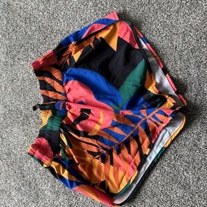 DSG Colorblock Tropical Athletic Shorts - Black, Blue, Red, Gold